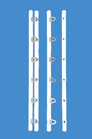 Korzett fűzőkapocs, 32 cm hosszú - WHITE (fehr)